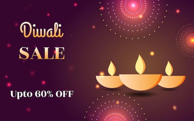 Happy Diwali sale and promotion vector background