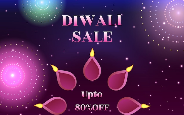 Happy Diwali sale and promotion vector background