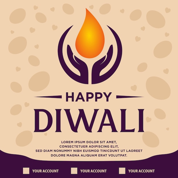 Happy diwali social media post