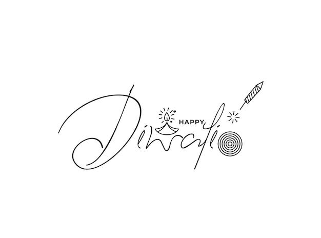 Happy Diwali tekstontwerp Abstract vector illustratie