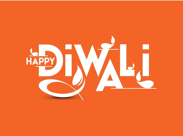 Vector happy diwali text design abstract vector illustration