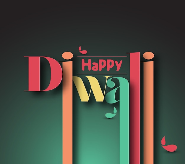 Happy diwali text design. abstract vector illustration.