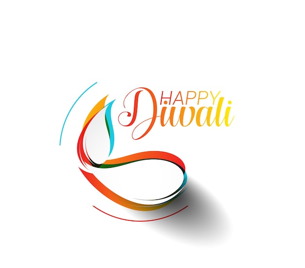 Happy diwali text design. vector illustration.