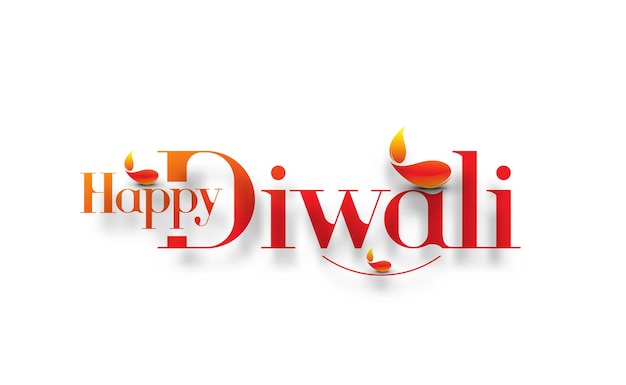 Happy Diwali text design. vector illustration.