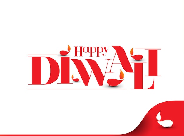 Happy diwali text design. vector illustration.