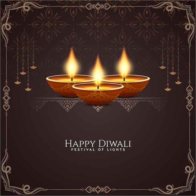 Happy Diwali традиционный фестивальный фон с дизайном ламп