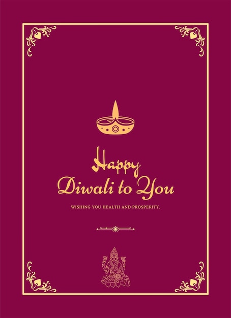 Happy diwali traditional festival elegant celebration vector