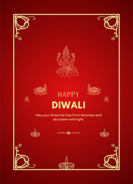 Happy diwali traditional festival elegant celebration vector