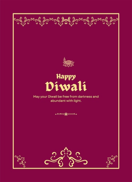 Happy diwali traditional festival elegant celebration vector