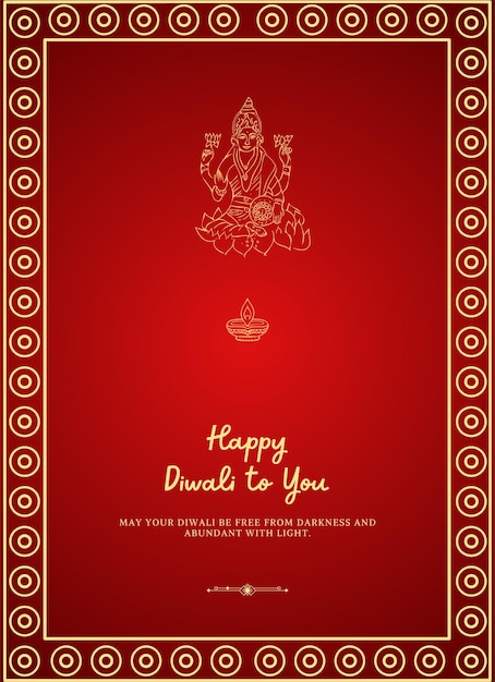 Happy diwali traditional festival elegant celebration vector