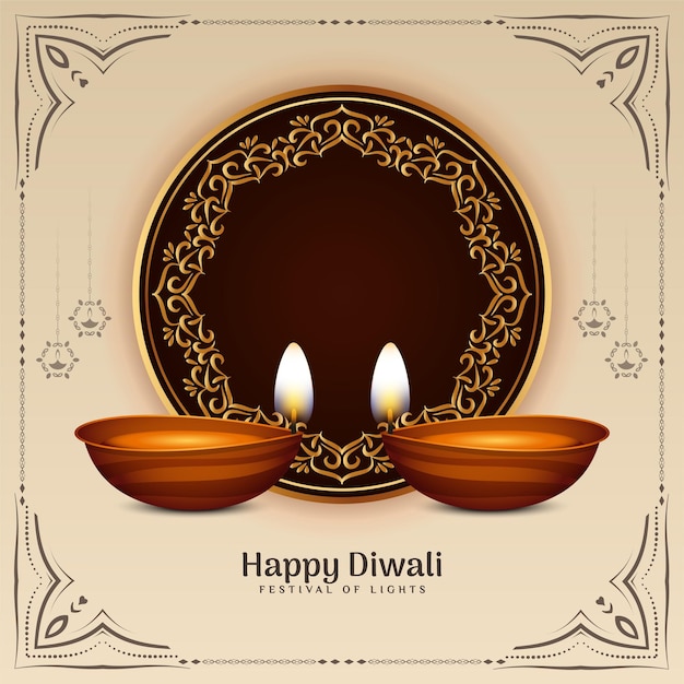 Happy Diwali traditional festival elegant frame background