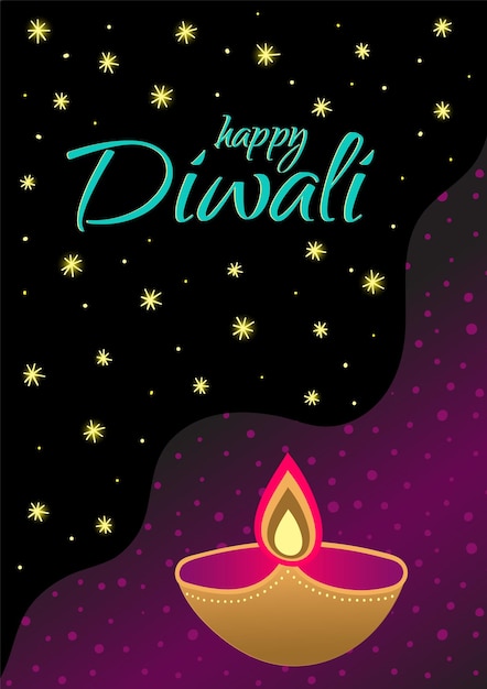 Happy Diwali Vector abstract illustration for Indian festival of lights