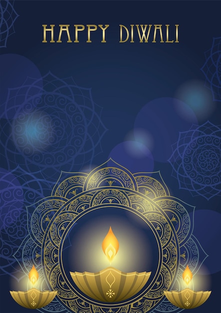 Happy Diwali Vector Background Illustration With Text Space