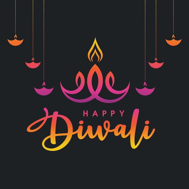 Happy Diwali Vector icon design illustration Template