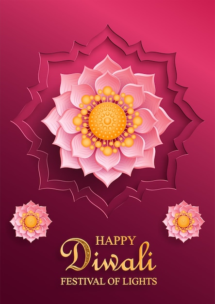 Happy Diwali vector illustration Festive Diwali and Deepawali card The Indian festival of lights