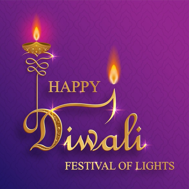 Happy diwali illustrazione vettoriale festive diwali e deepawali card il festival indiano delle luci
