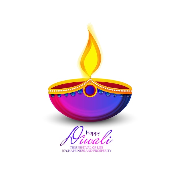 happy diwali with realistic oil lamp elegant diya, gift card, poster, banner, big sale background