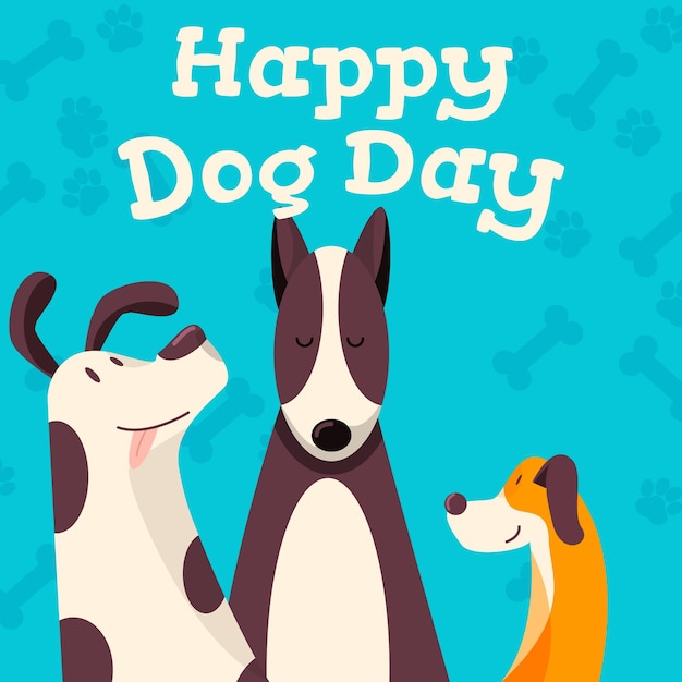 Vector happy dog day illustration