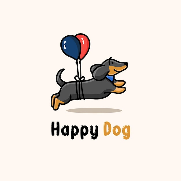 Vettore il logo di happy dog deign