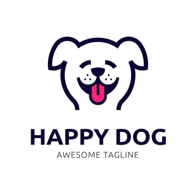 Happy Dog Logo Design Suitable for vet businesses or dog product logos