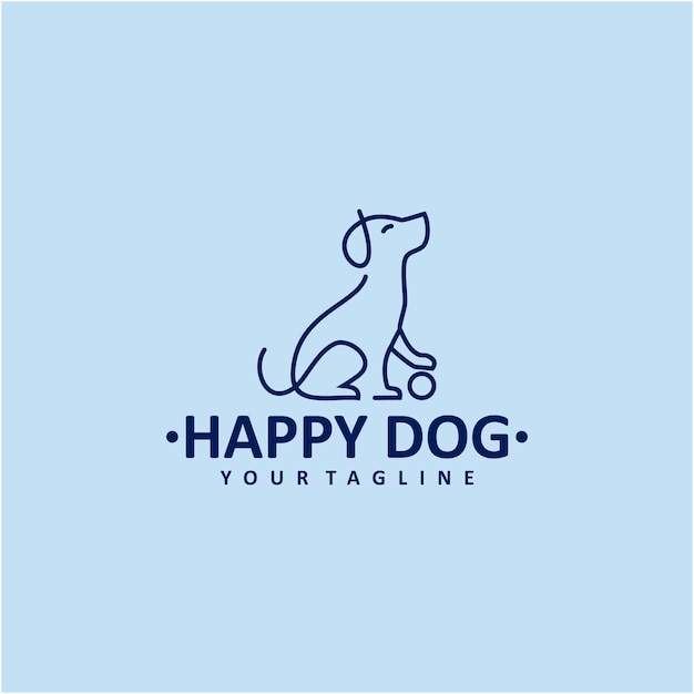 Vector happy dog logo illustration design