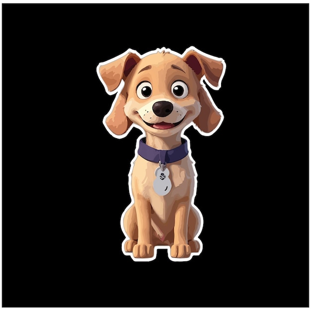 Happy dog sticker design template here