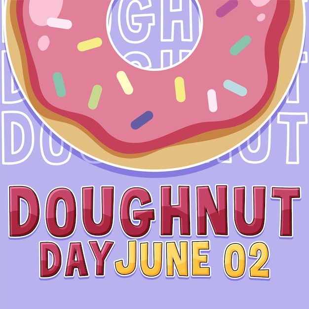 Vector happy doughnut day in june