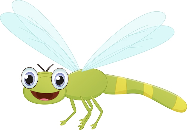 happy dragonfly cartoon