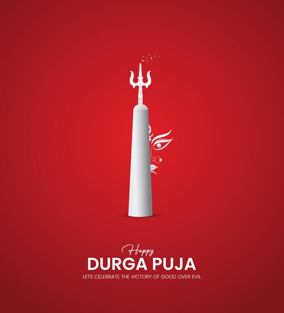 Happy Druga Puja Subh Navratri Creatieve Durga Puja post West-Bengalen Durga Puja-viering