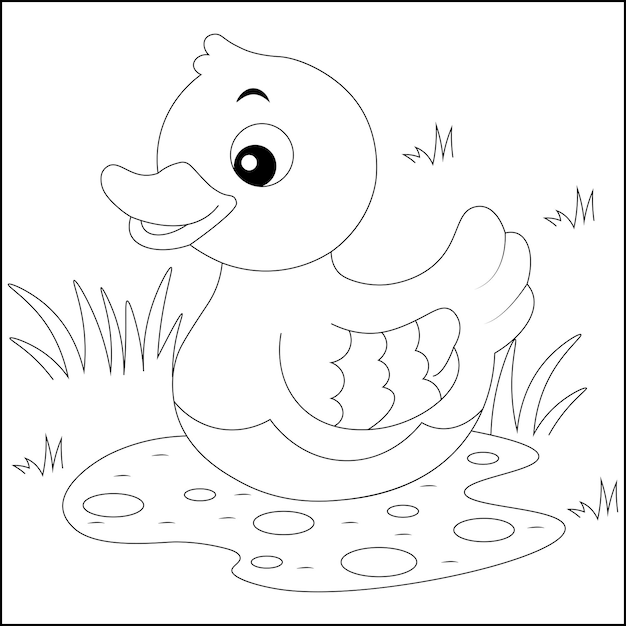 池に飛び込んでいる幸せなアヒル