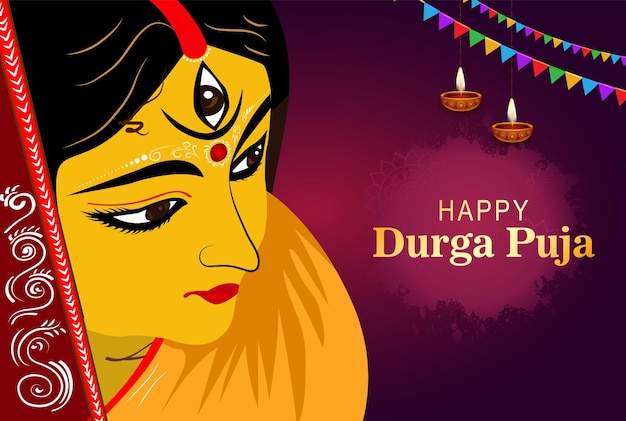 Vector happy durga pooja indian festival background