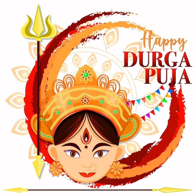 Happy Durga Puja event day, Happy Durga Puja background with decorative flower background