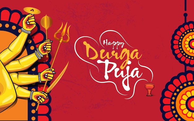 Happy Durga Puja 축제 배경 디자인 템플릿 일러스트