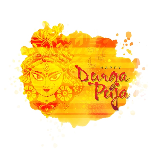 Счастливый фестиваль Дурга Пуджа фон дизайн шаблона
