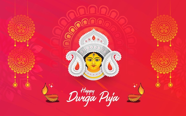 Vector happy durga puja festival background design template