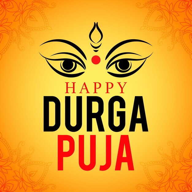 Happy durga puja festival card design hindu festival subha navratri design