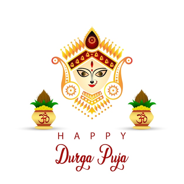 Happy Durga puja 소셜 미디어 포스트 디자인