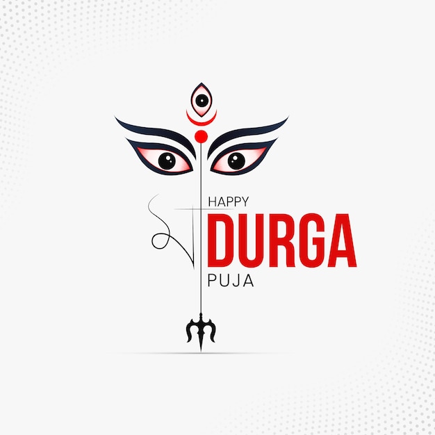 행복한 Durga Puja 소셜 미디어 게시물 . maa durga 얼굴 골드 컬러 미니멀리스트 그림