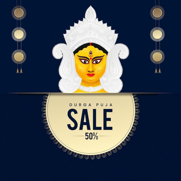 Premium Vector | Happy durga puja social media post . maa durga face gold color minimalist illustration Premium Vector | Happy durga puja social media post . maa durga face gold color minimalist illustration