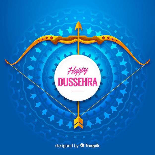 Happy dussehra background in flat style