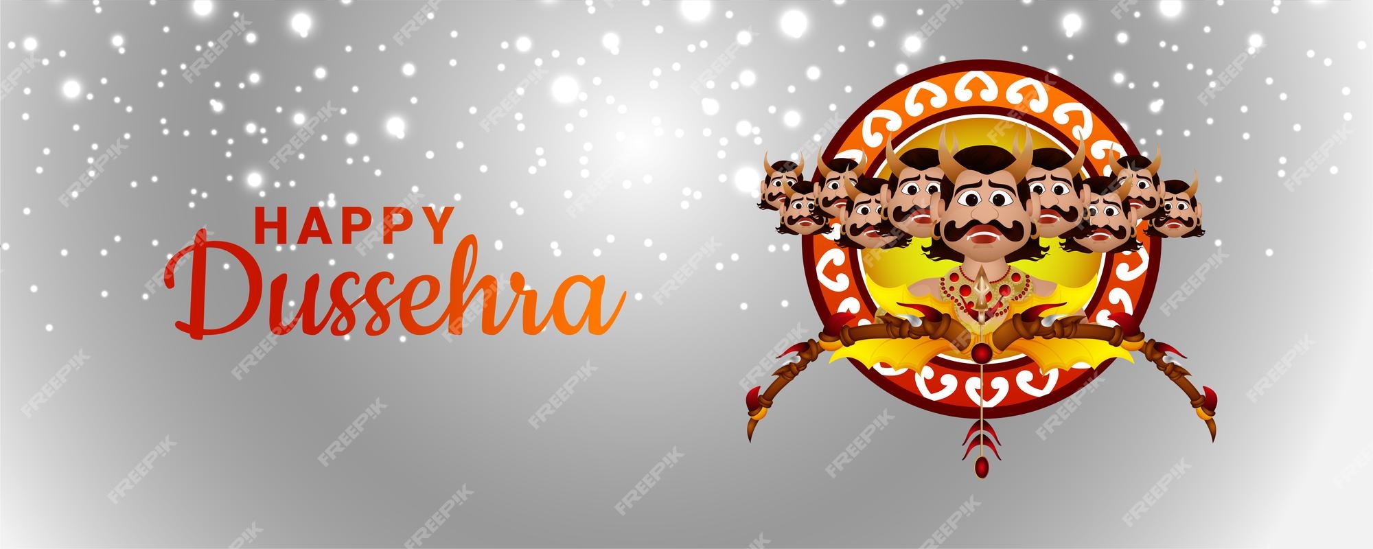 Premium Vector | Happy dussehra celebration banner with bow and arrow