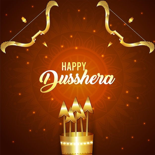 Vector happy dussehra celebration greeting card with vector illustration