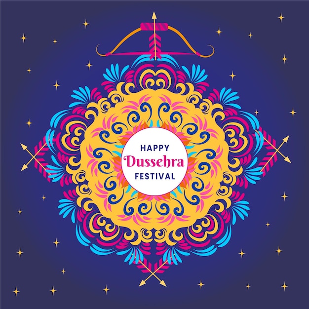 Happy dussehra and colourful design