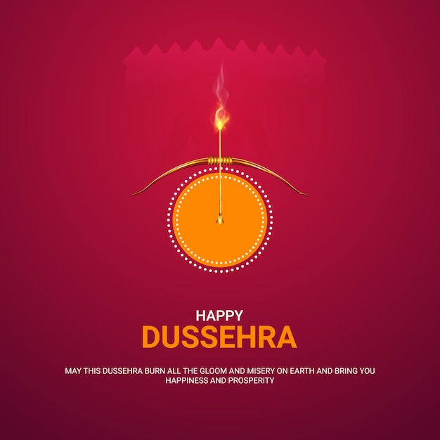 Happy Dussehra festival 3D illustration free vector