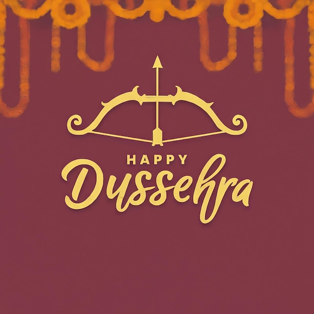 happy dussehra festival celebration background with bow and arrow vector happy dussehra festiva