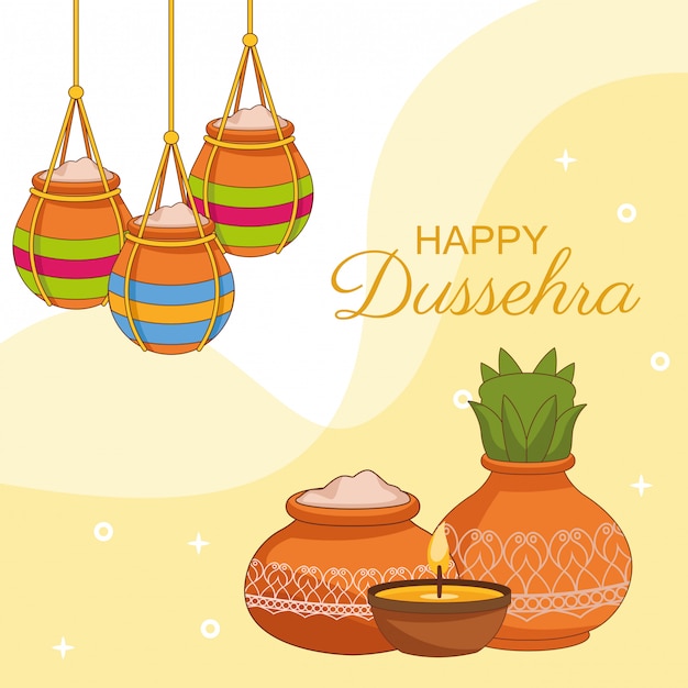 Vector happy dussehra festival of india