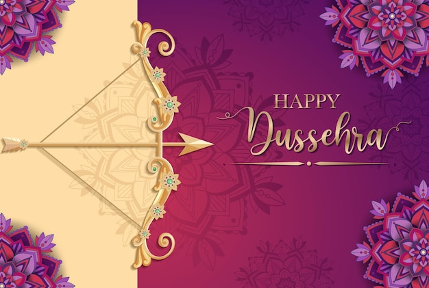 Happy dussehra festival poster design