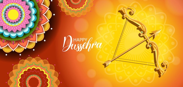 Дизайн плаката фестиваля Happy Dussehra