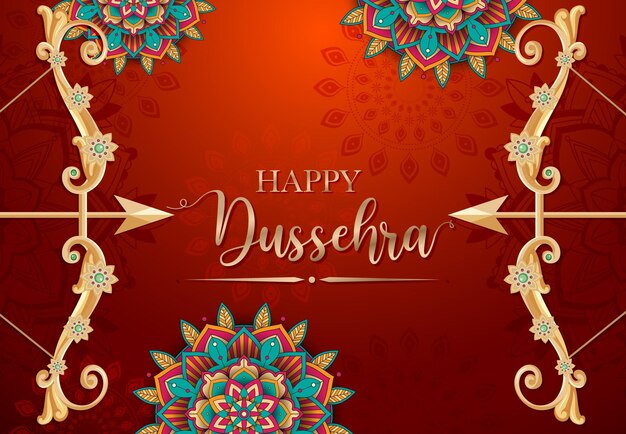 행복한 Dussehra 축제 포스터 디자인