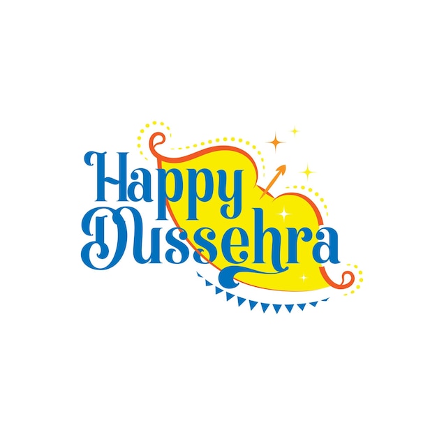 Happy Dussehra Festival Наклейка Приветствие Шаблон оформления